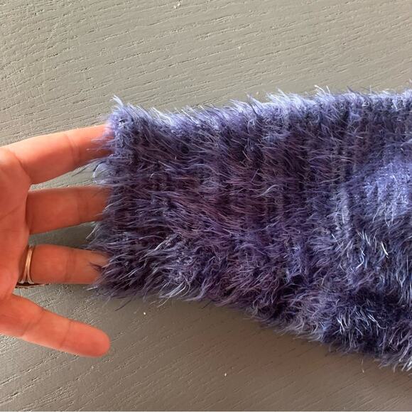 Touchable Texture Blue Eyelash Crop 3/4 Sleeve Sweater XS BEBE - Picture 13 of 13